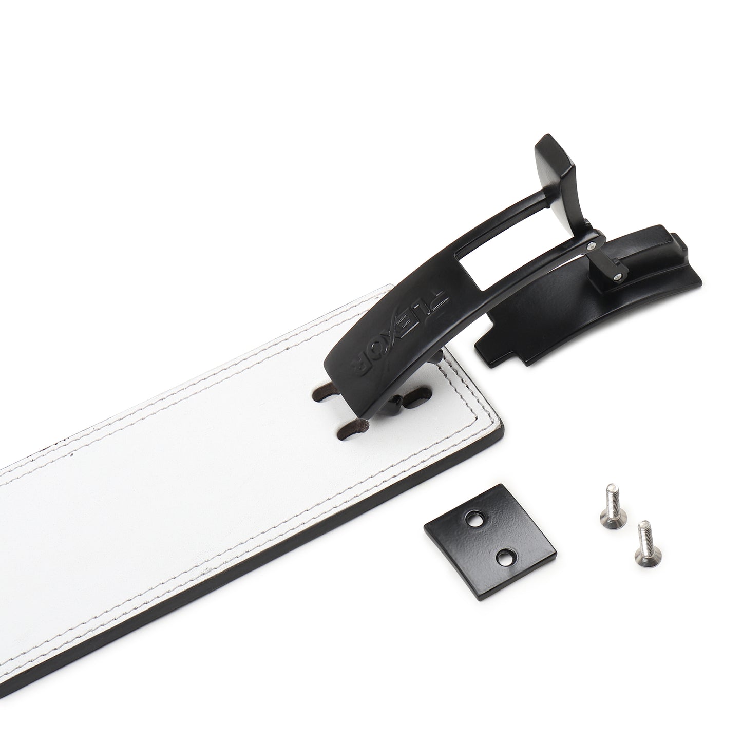 10mm White-Belt Black-Buckle Powerlifting Lever Belt