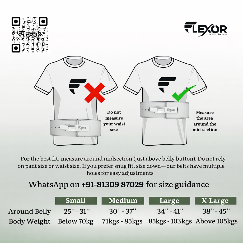 10mm Powerlifting Lever Belt – Micro-Adjustable | White Leather | Flexor®