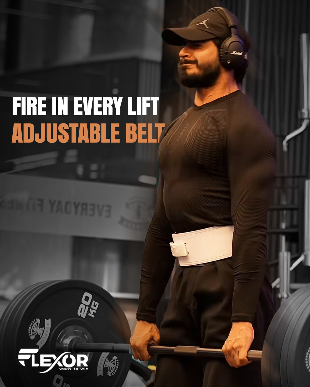 10mm Powerlifting Lever Belt – Micro-Adjustable | White Leather | Flexor®