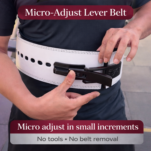 10mm Powerlifting Lever Belt – Micro-Adjustable | Black Leather | Flexor®