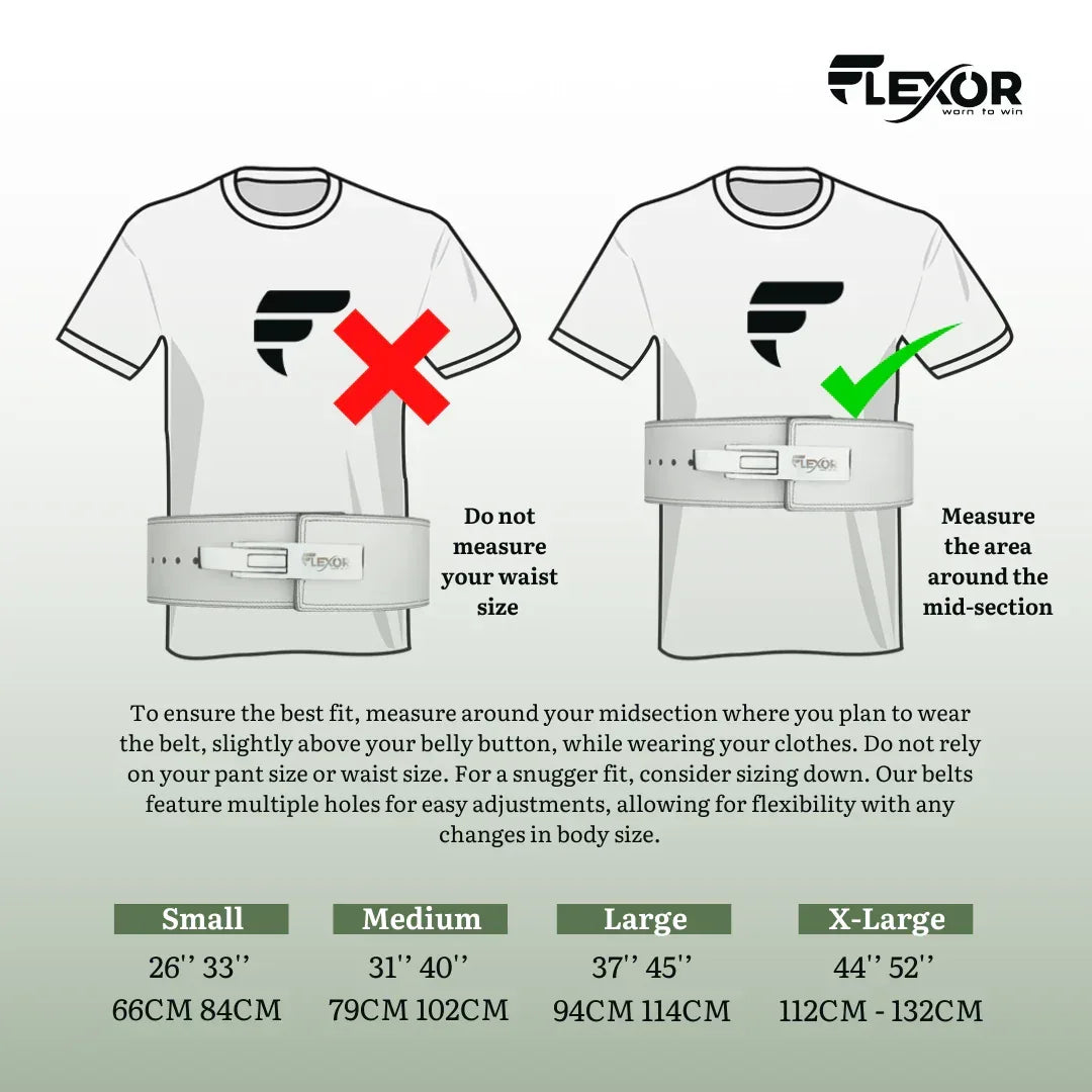 10mm White-Belt Black-Buckle Powerlifting Lever Belt - Flexor