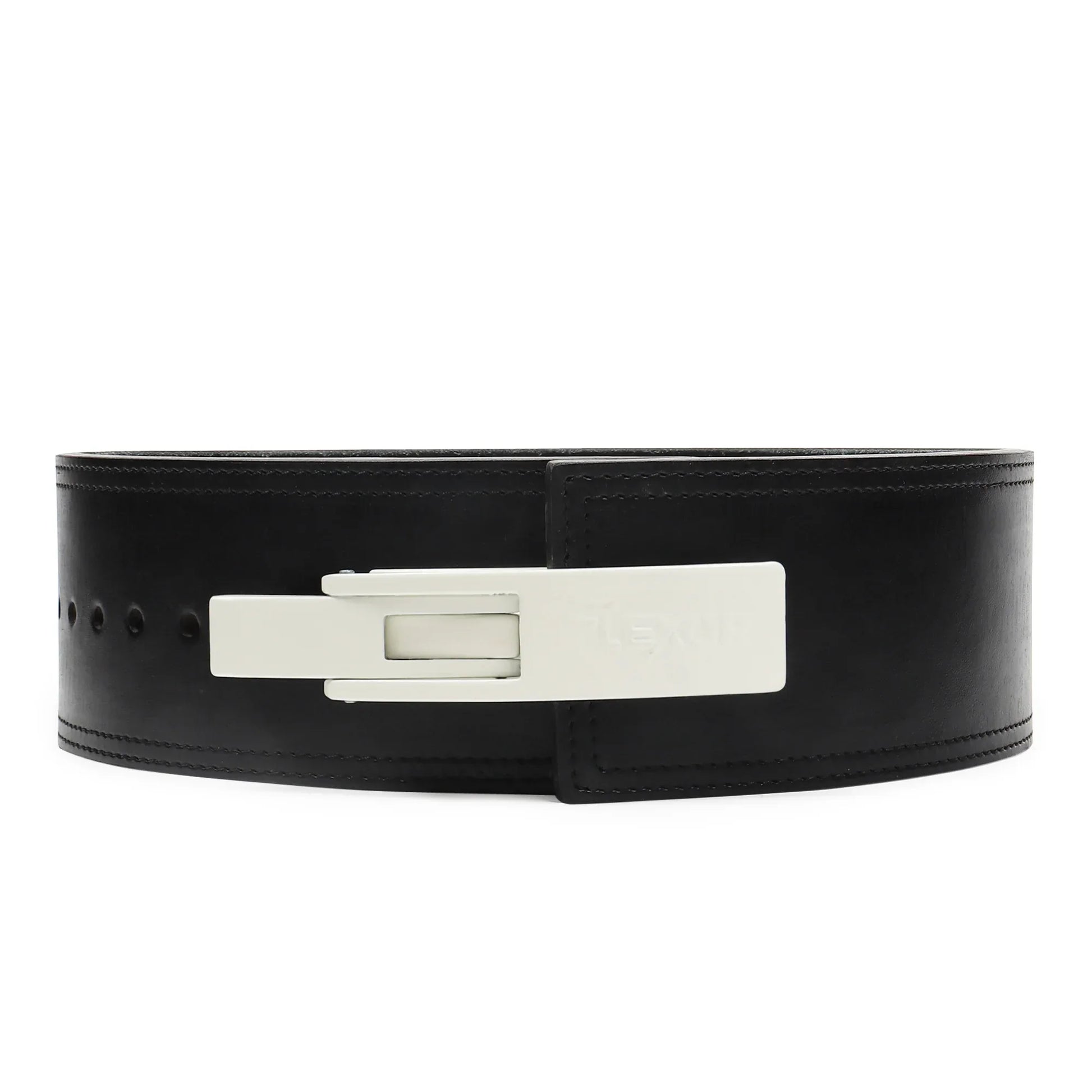 Buy premium 10mm Black Belt, White Buckle Powerlifting Lever Belt