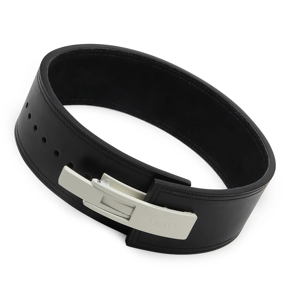 10mm Black-Belt White-Buckle Powerlifting Lever Belt - Flexor