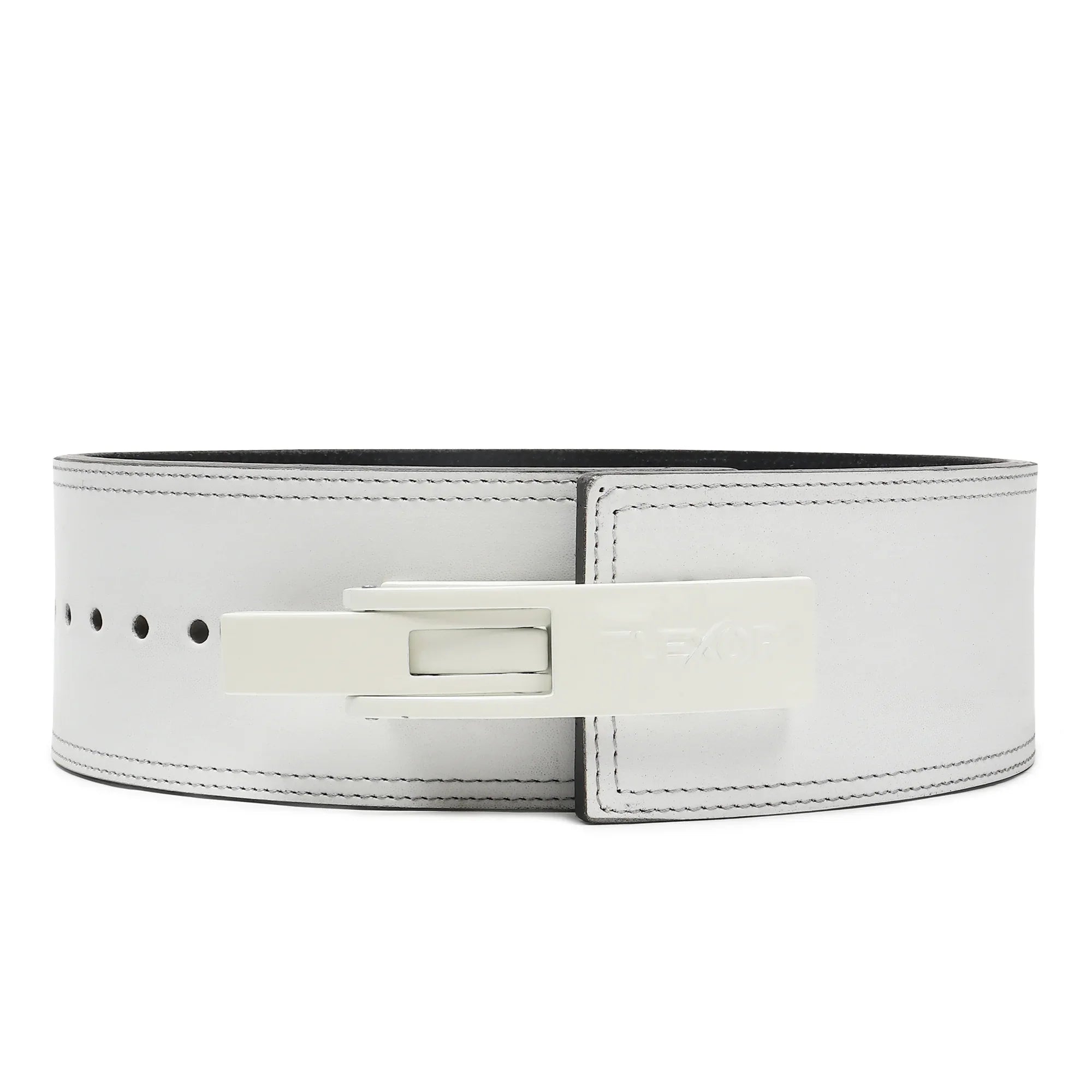 10mm White-Belt White-Buckle Powerlifting Lever Belt - Flexor