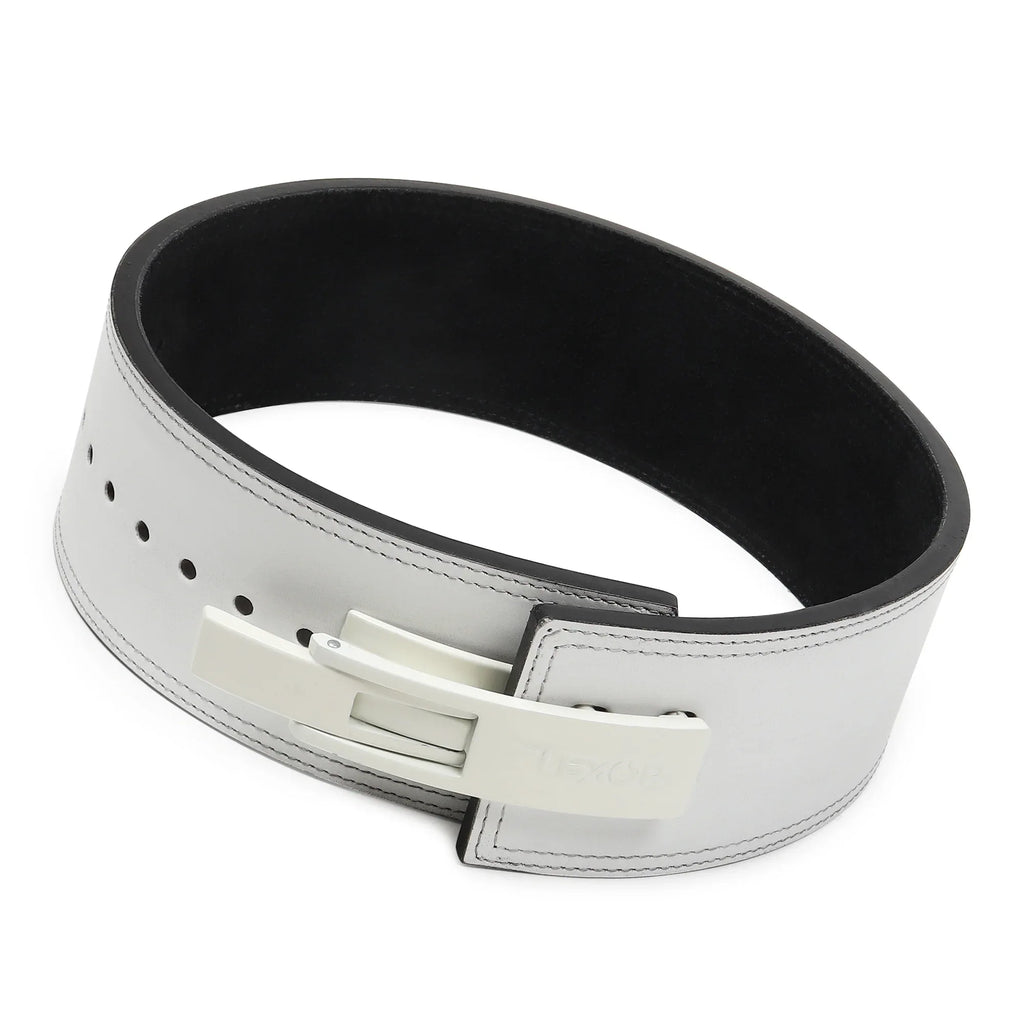 10mm White-Belt White-Buckle Powerlifting Lever Belt - Flexor
