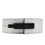 10mm White-Belt Black-Buckle Powerlifting Lever Belt - Flexor
