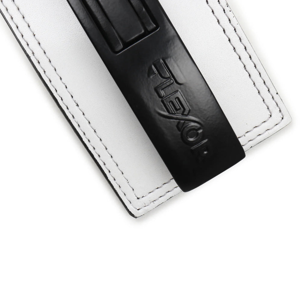 10mm White-Belt Black-Buckle Powerlifting Lever Belt - Flexor