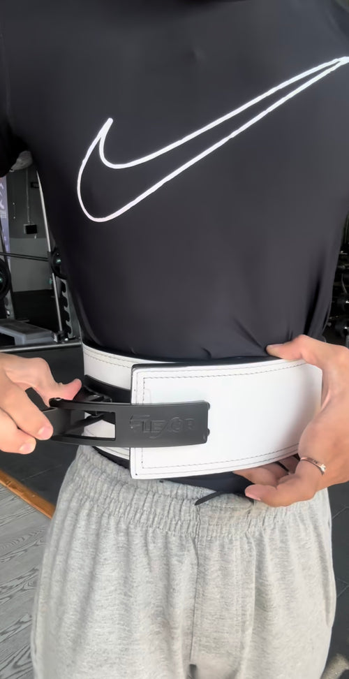 10mm White + Black Lever Belt